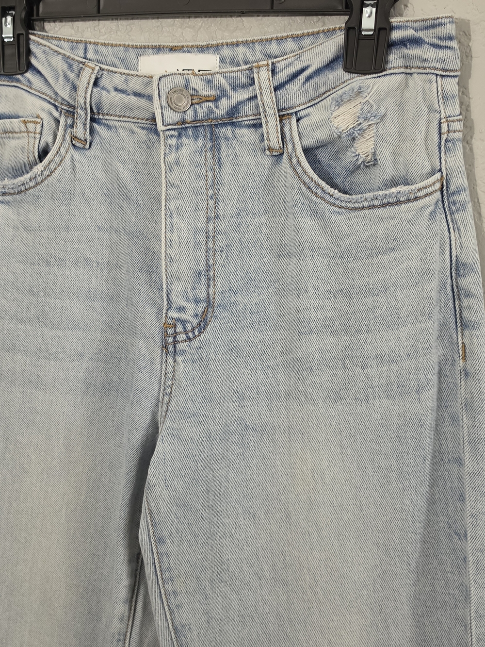Vervet 90s Vintage Flare Stretch Jean High-Rise Wide Leg Light Wash Women 27 - Picture 4 of 9